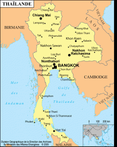 Carte de la Thailande (©diplomatie.gouv.fr)