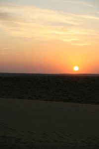 Lever du soleil sur les dunes