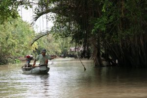 Pêcheur dans la mangrove